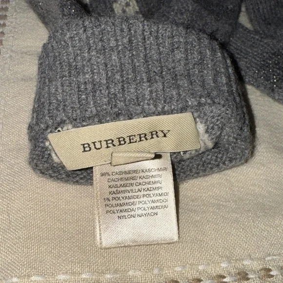 Burberry Charcoal and Light Gray Patterned Gloves - Picture 2 of 4
